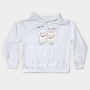 Stay at Home Cat And dog Kids Hoodie